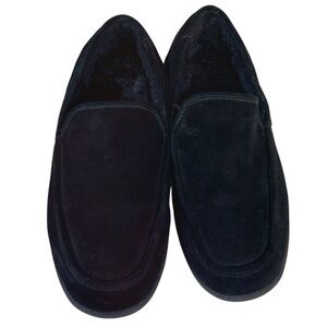 Vionic Mens Gustavo Black Suede Faux Shearling Lined Water Repellant Sli…